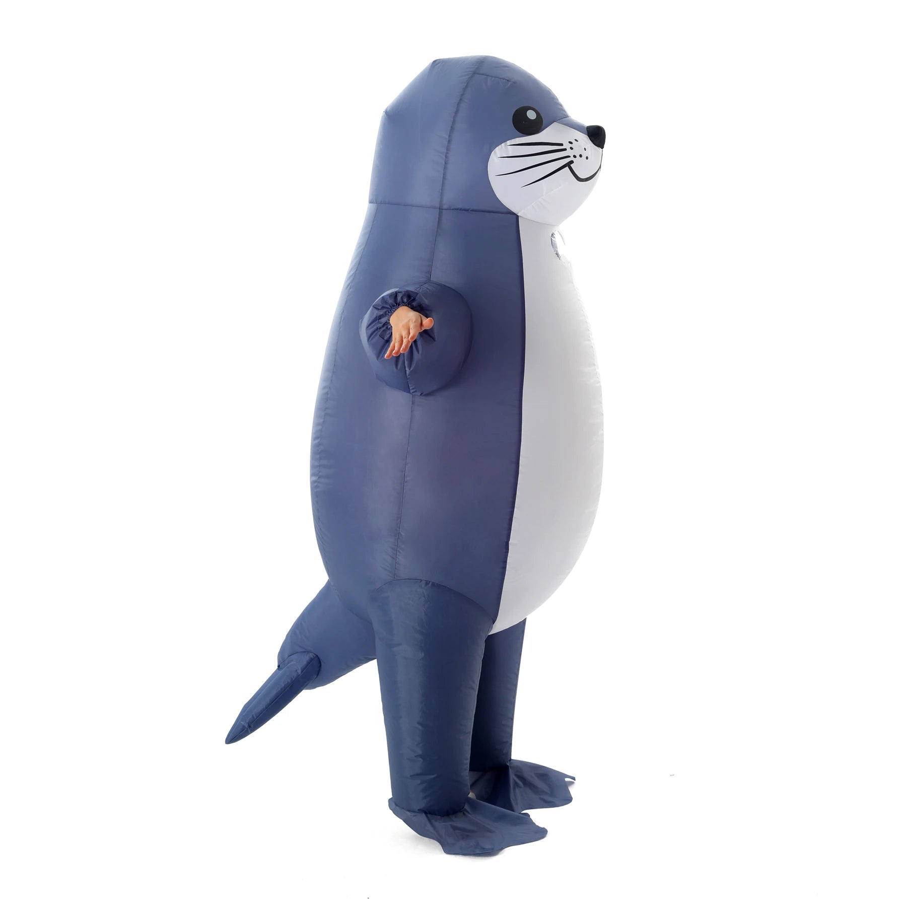 Détail de la silhouette du costume gonflable phoque