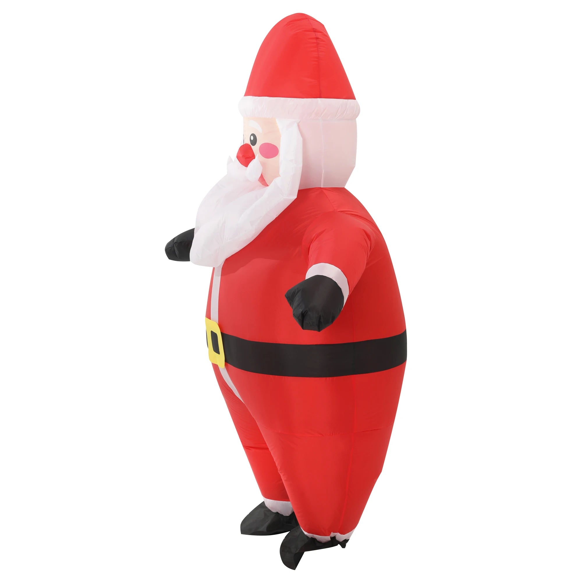 Costume gonflable Père Noël gonflé vue de côté