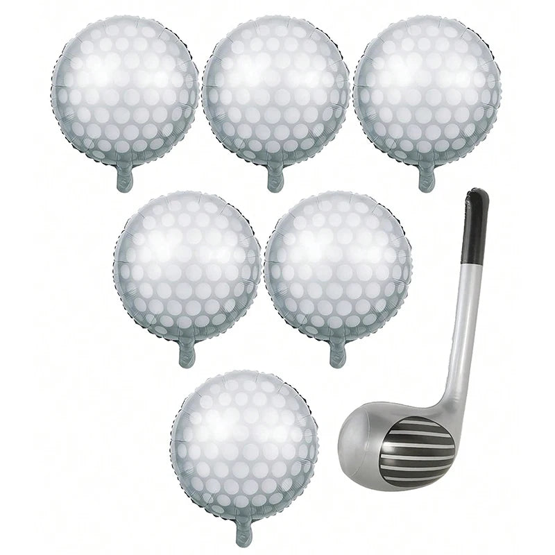 Ballons aluminium thème golf lot de 7 pièces