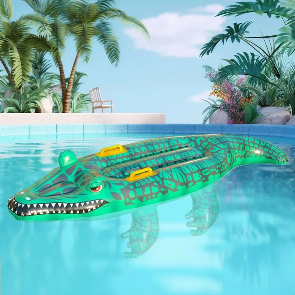 Bouée gonflable crocodile vue d'ensemble