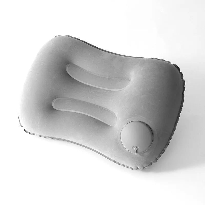 Oreiller gonflable voyage compact détail du flocage