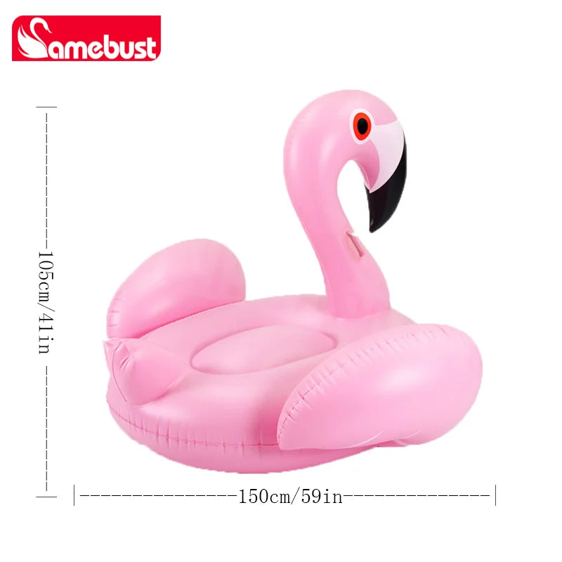 Animal gonflable flamant rose à chevaucher ambiance pool-party