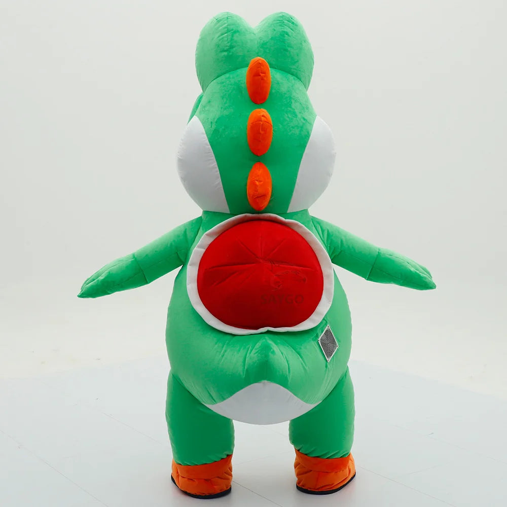 Costume gonflable dragon vert géant vue de dos