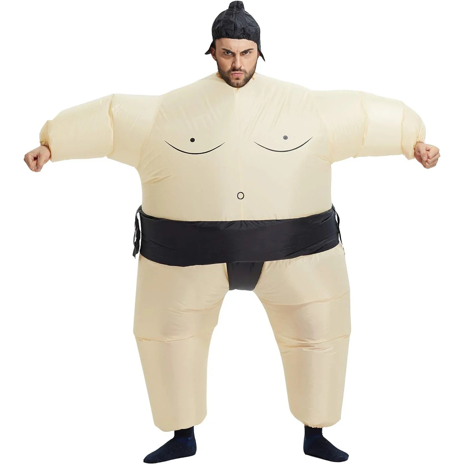 Costume gonflable sumo adulte vue de face