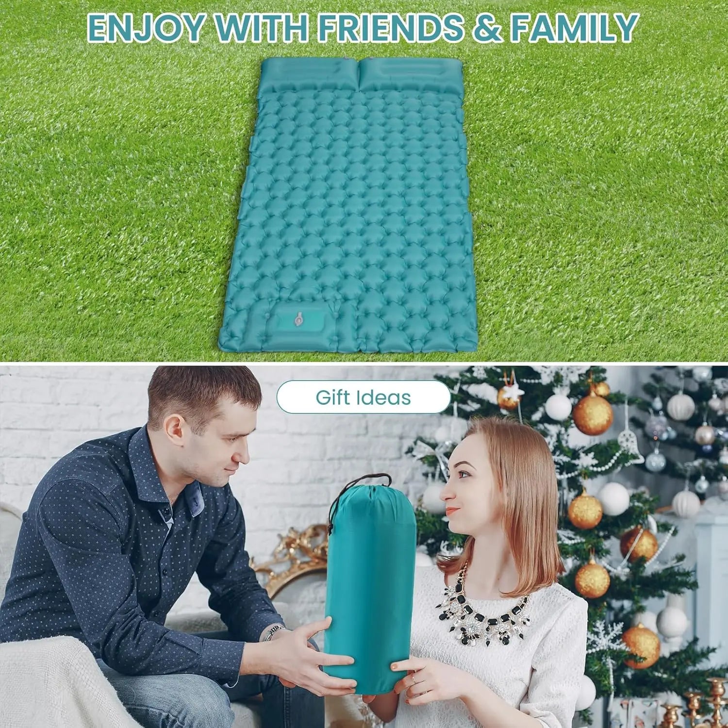 Matelas gonflable accroché sur le côté d'un sac à dos