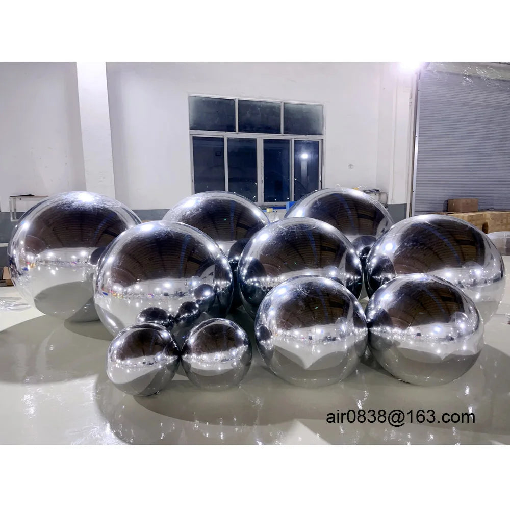 Boule miroir gonflable irisée pour décoration de fête