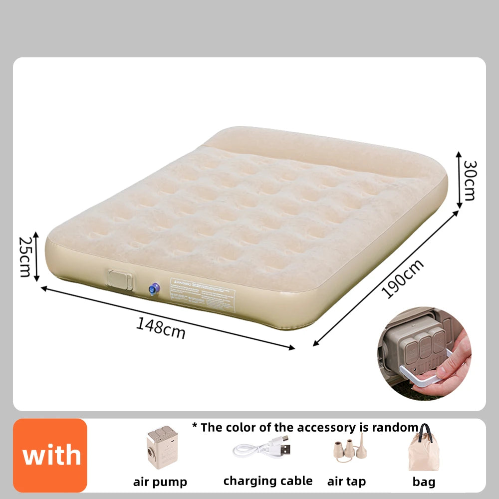 Matelas de camping gonflable avec sac de rangement