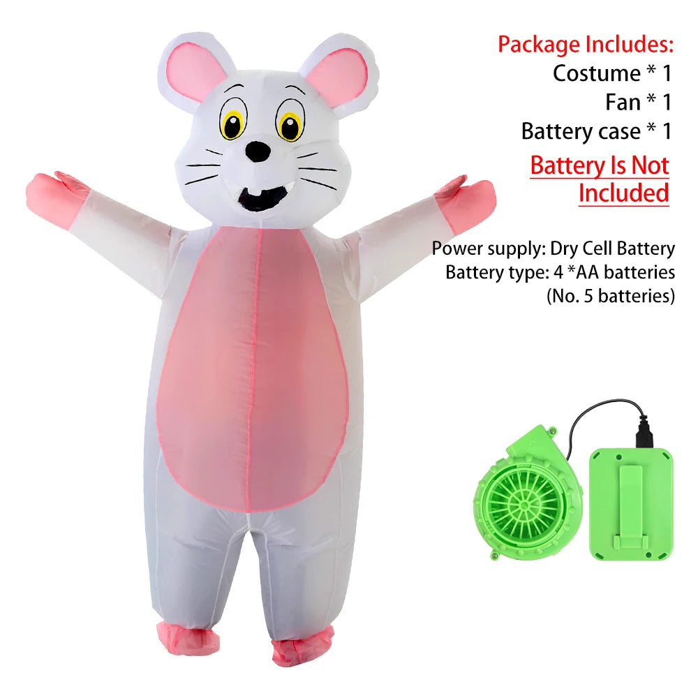 Souris blanche gonflable costume déguisé