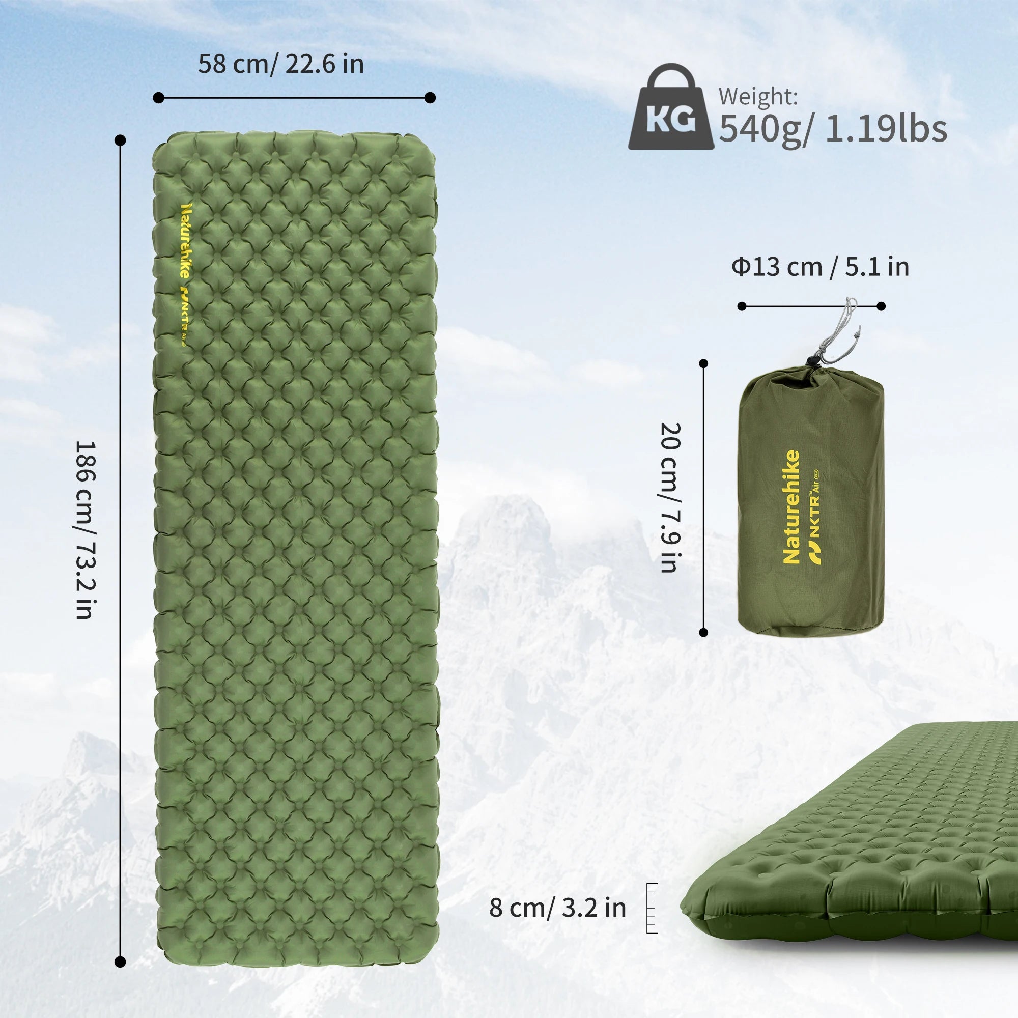 Matelas gonflable utilisé en bivouac extérieur