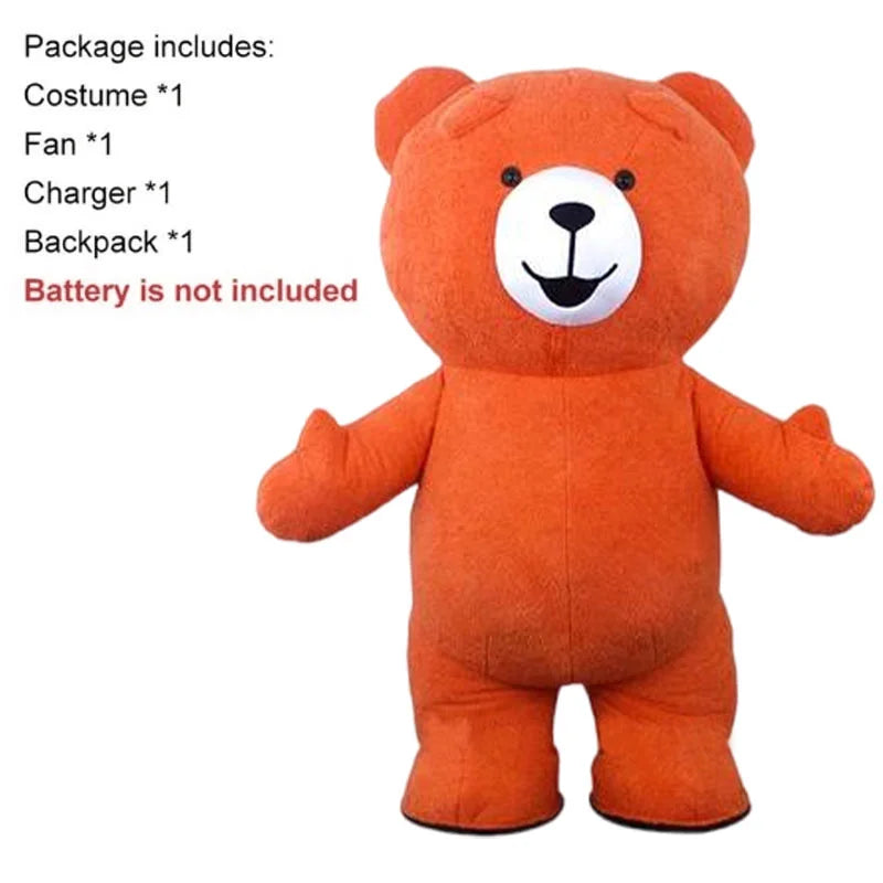 Costume gonflable mascotte vu de profil