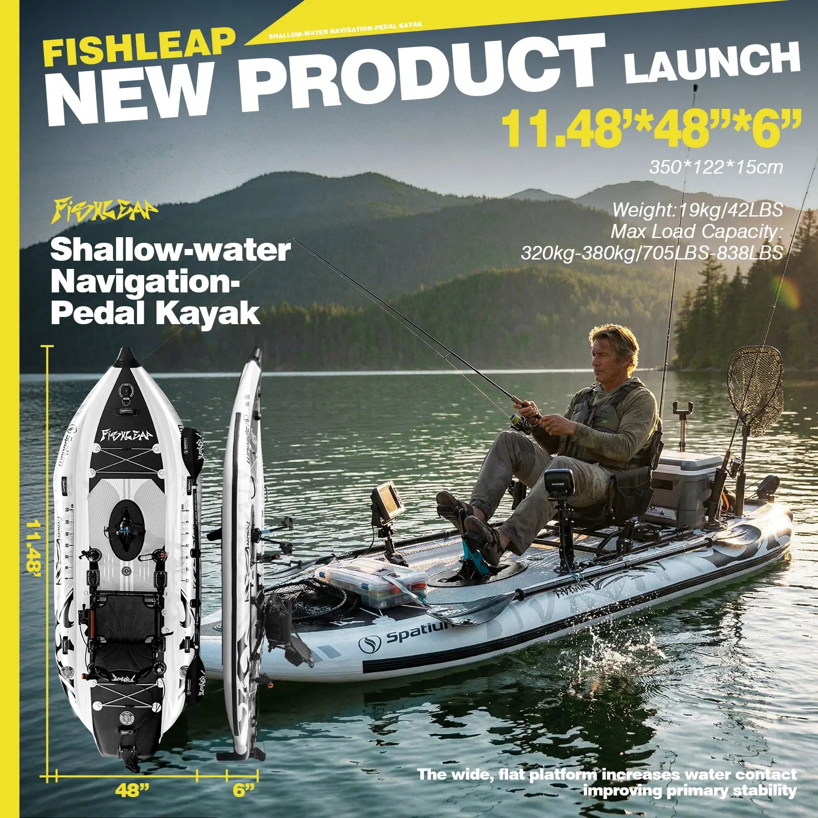 Siège pivotant du kayak gonflable de pêche