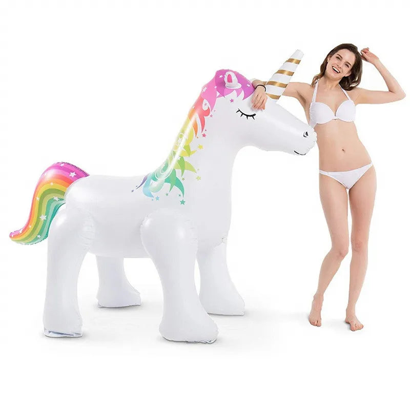 Détail de la licorne gonflable en PVC