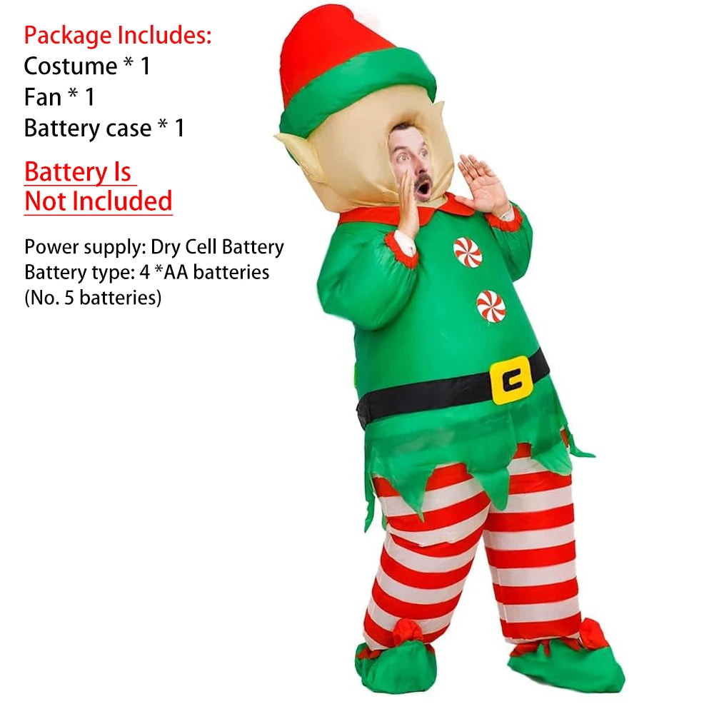 Costume gonflable elfe de Noël adulte taille universelle