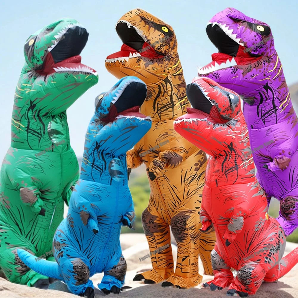 Costume gonflable dinosaure T-Rex adulte vue de face