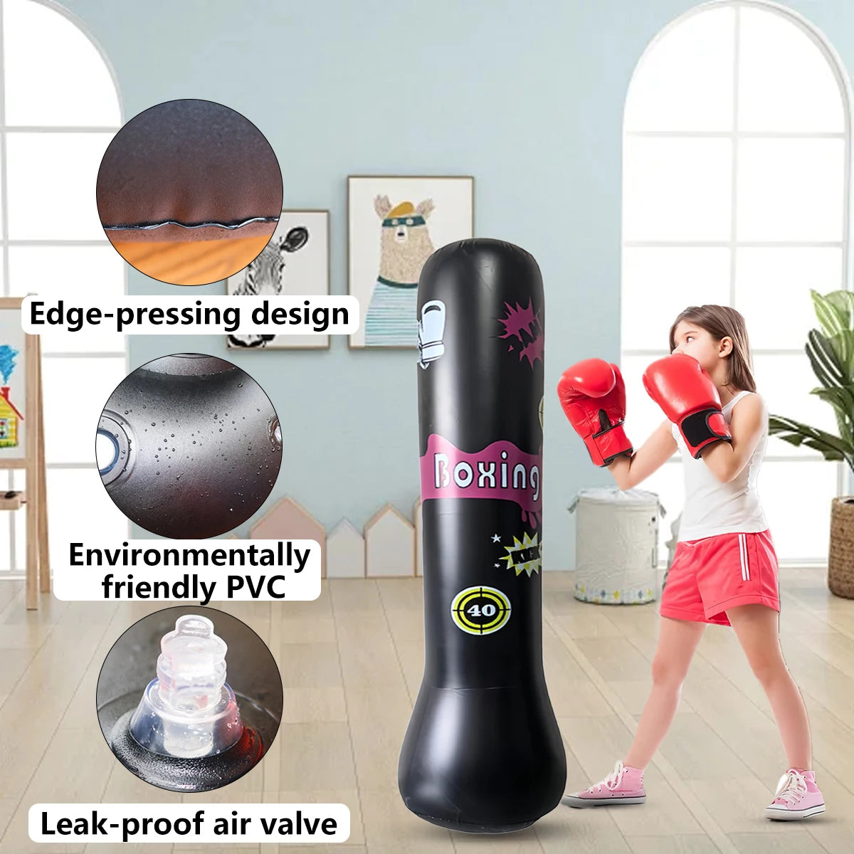 Accessoire gonflable colonne de boxe, détail de la base lestable