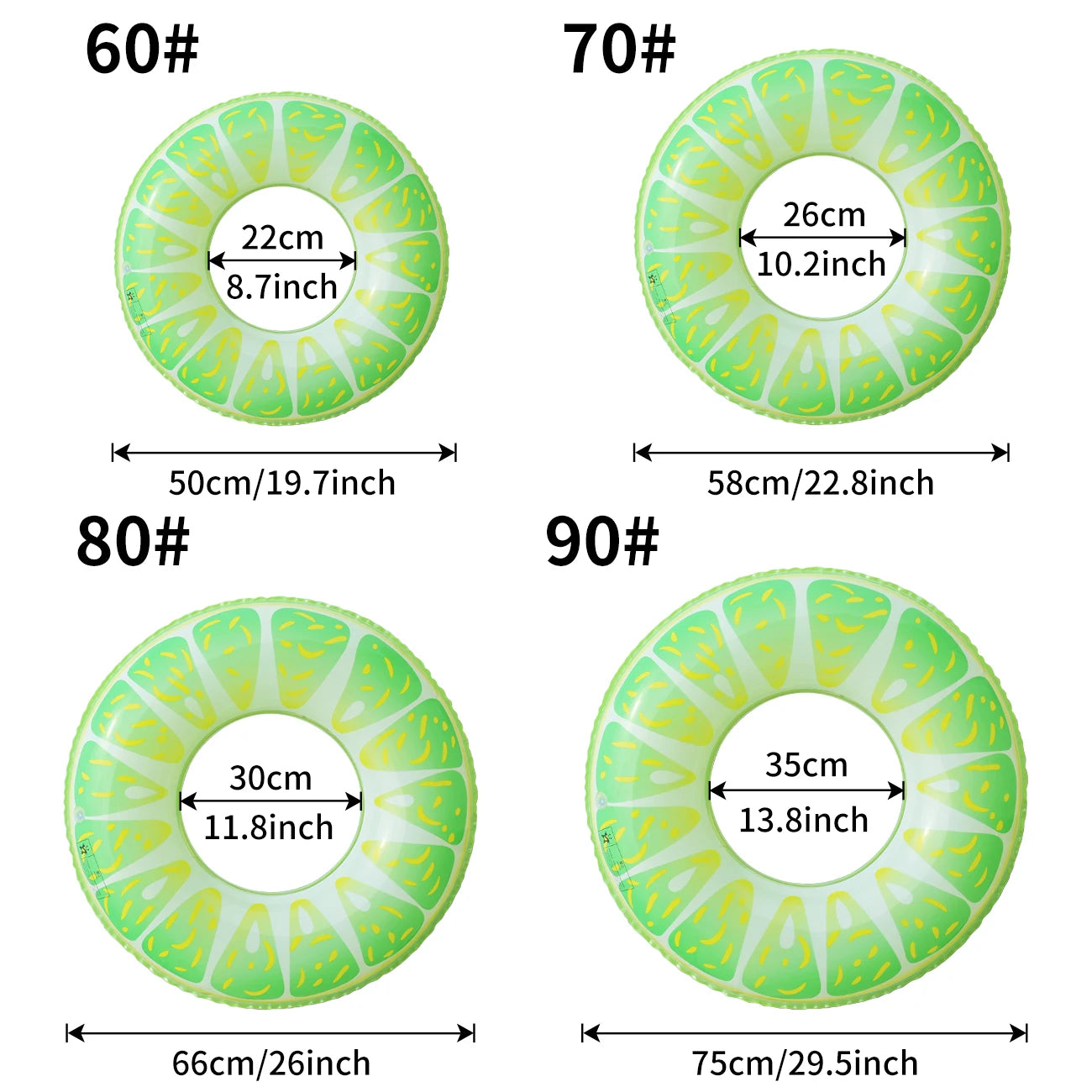 Bouée gonflable kiwi vert piscine
