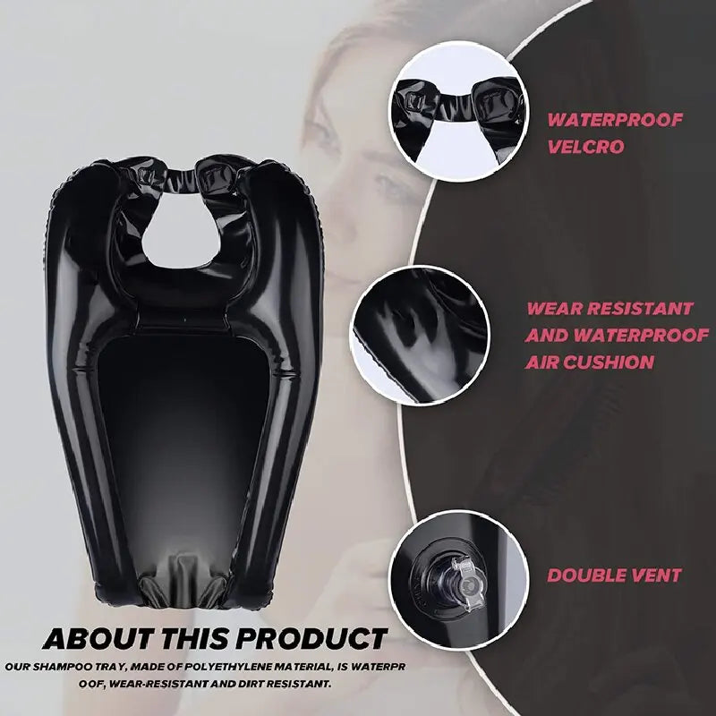 Baignoire gonflable shampoing PVC vue d'ensemble