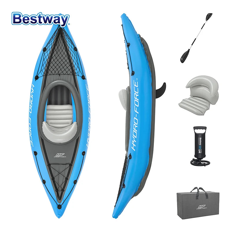 Deux personnes à bord du bateau gonflable kayak duo