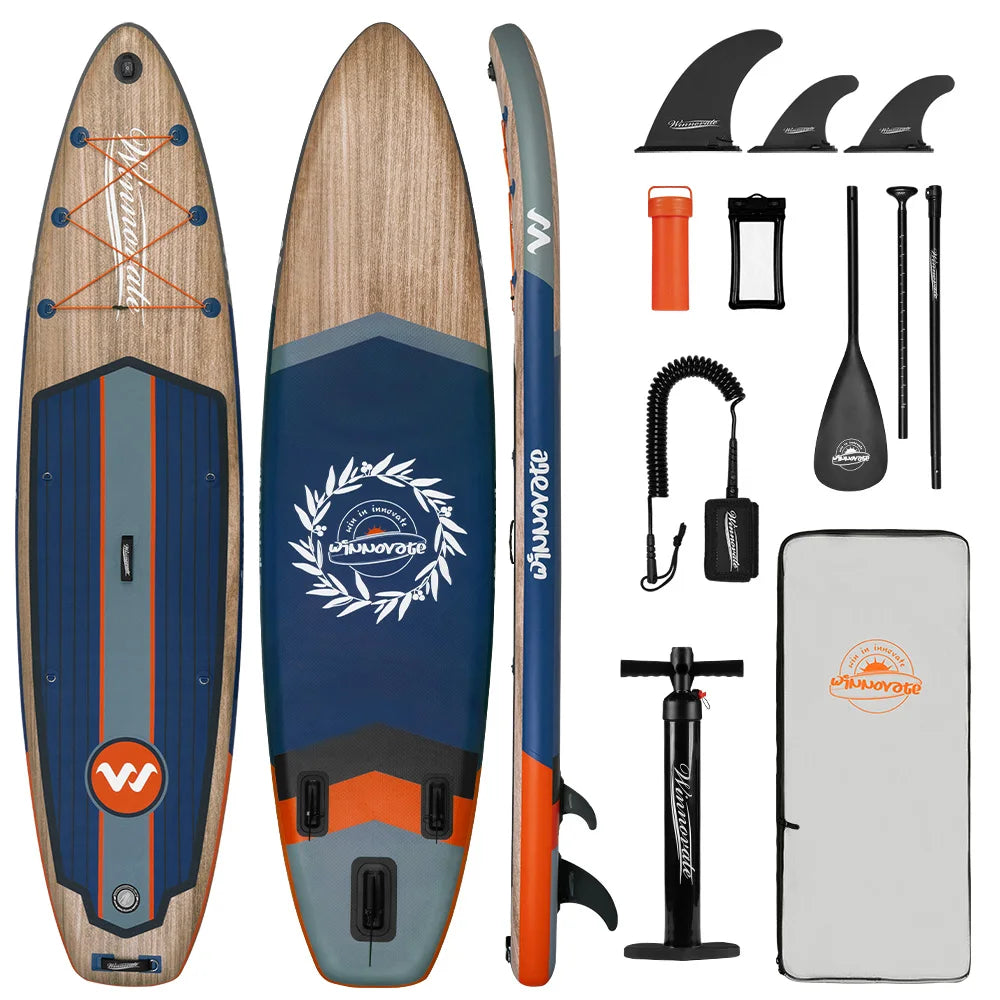 Stand up paddle gonflable sur une rivière tranquille