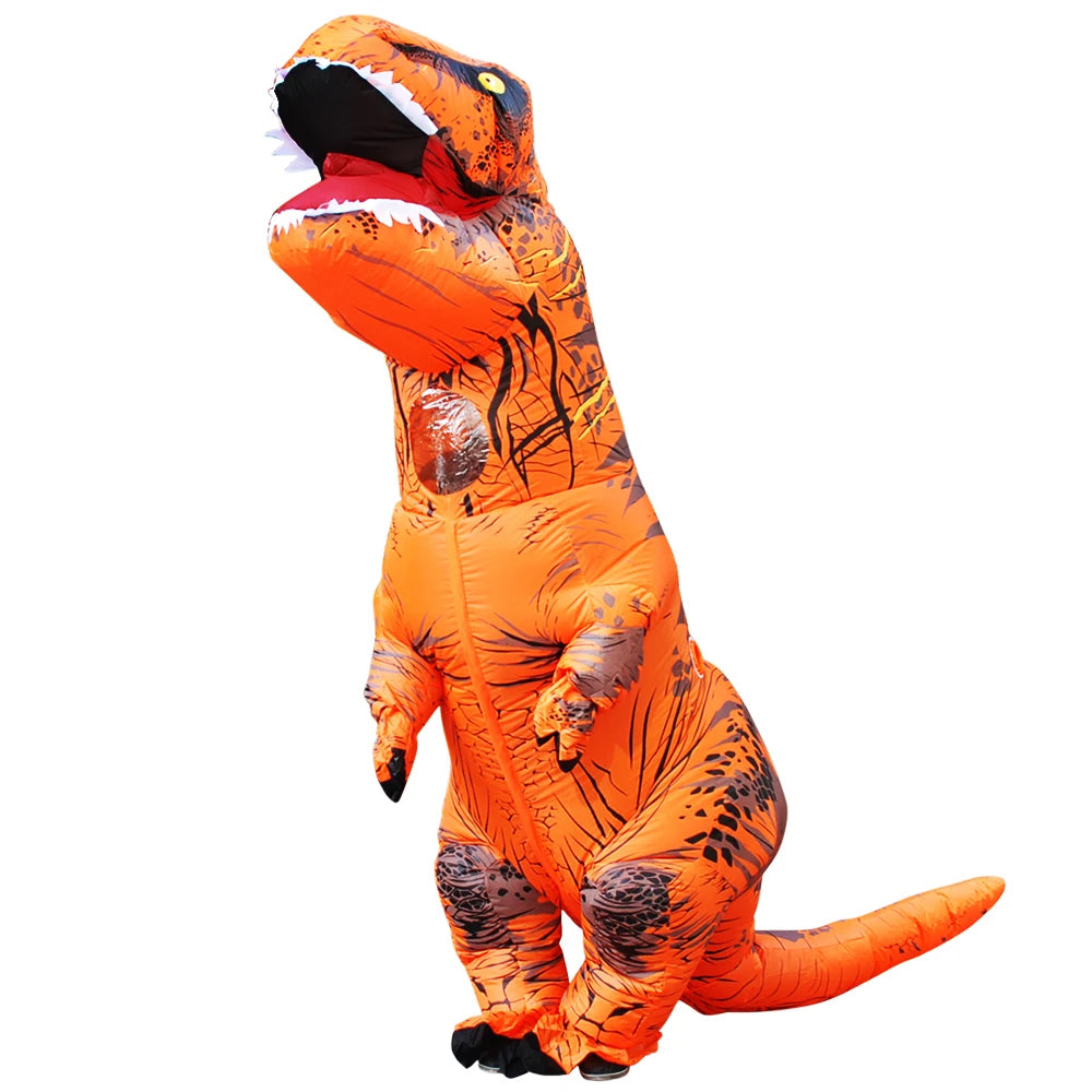 Costume gonflable dinosaure rouge adulte