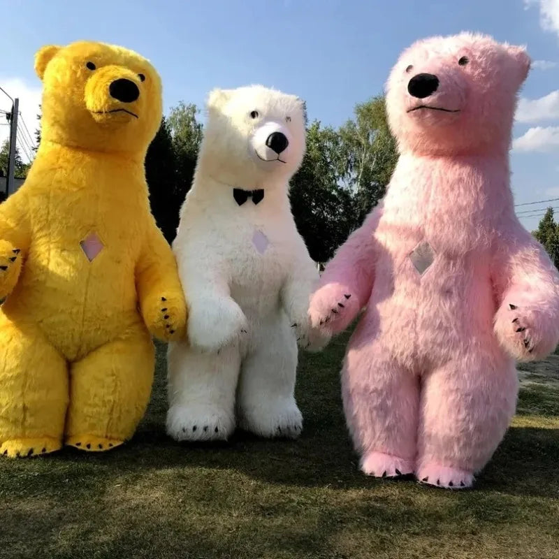 Costume gonflable ours polaire géant coloris blanc
