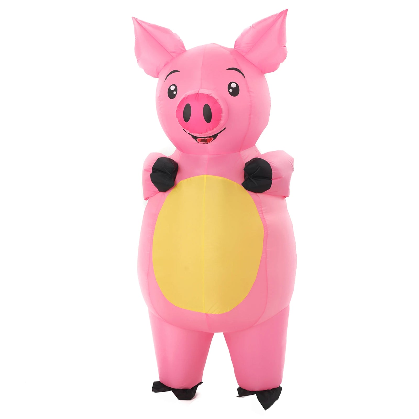 Costume gonflable cochon rose adulte vue de face