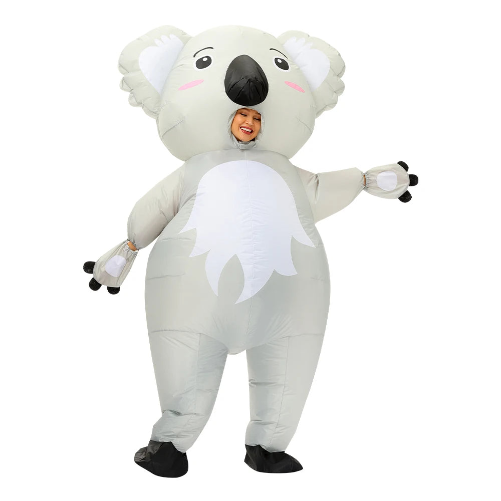 Combinaison gonflable koala portée en extérieur