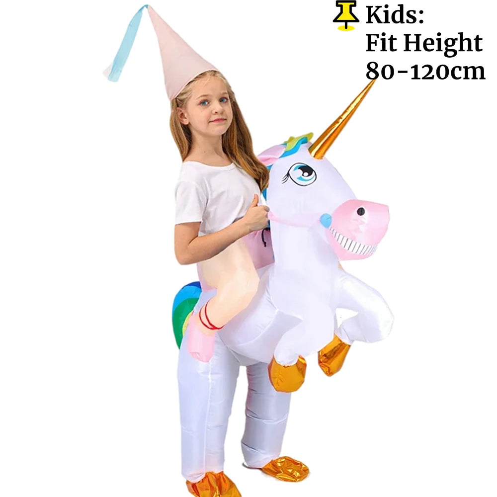 Costume gonflable licorne en situation de fête