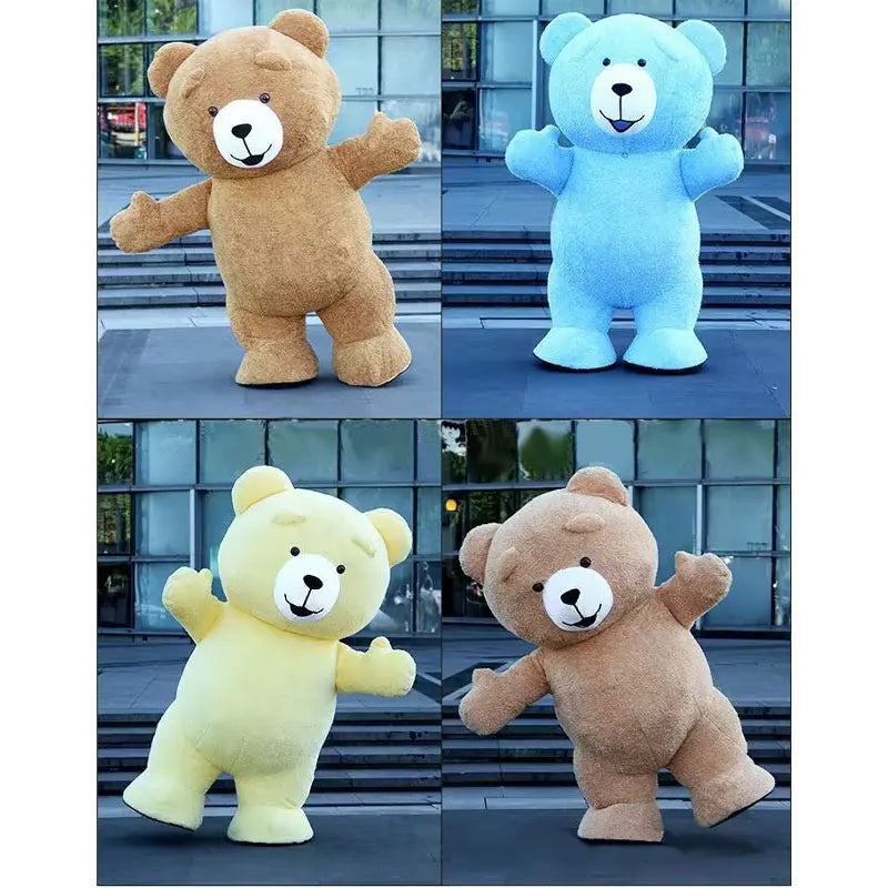 Costume gonflable mascotte multicolore vue de face