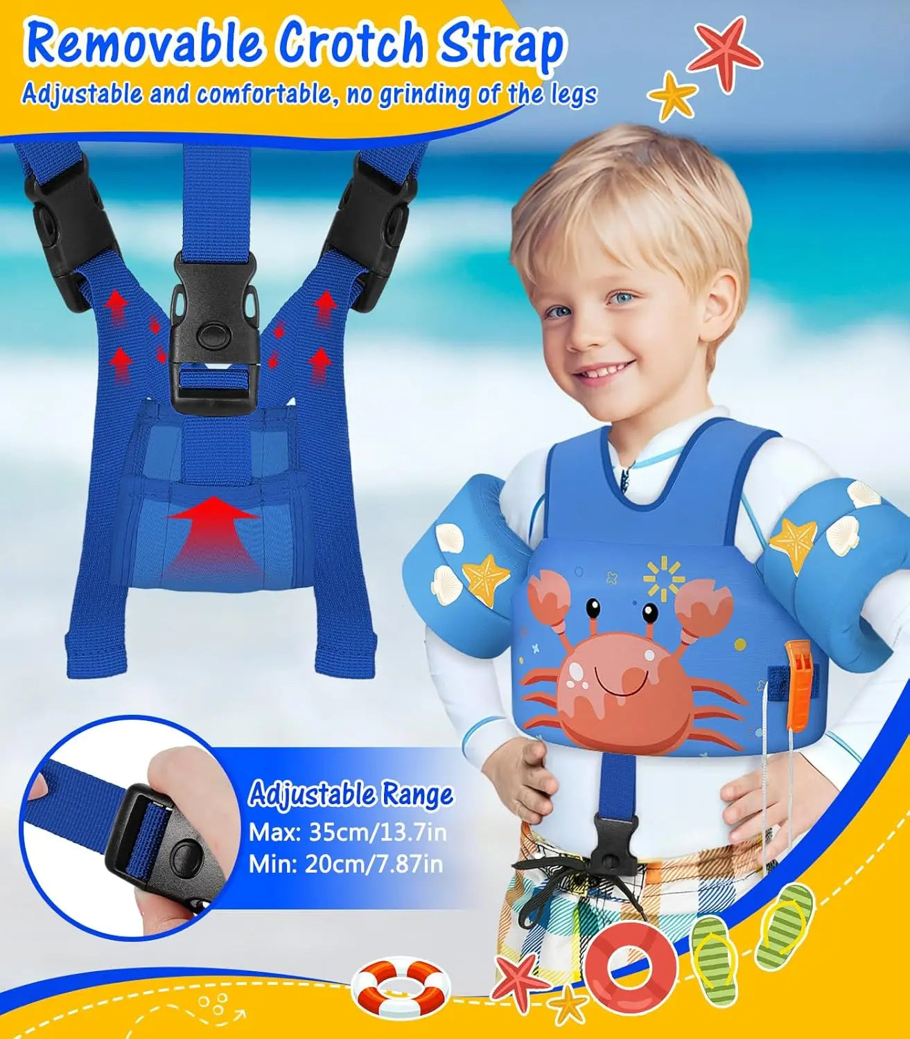 Gilet de bain enfant brassard motif baleine rose