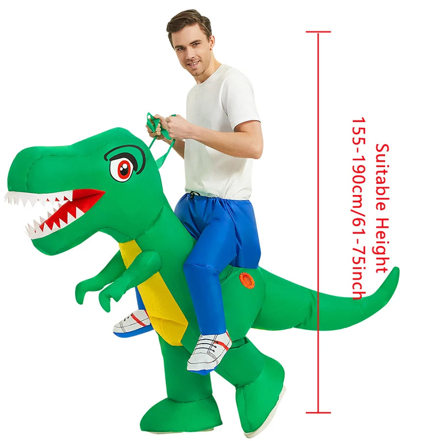 Costume gonflable dinosaure profil complet adulte