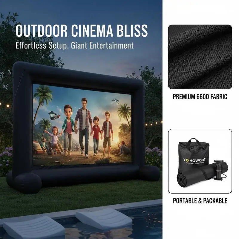 Écran projection gonflable 488 cm premium en extérieur