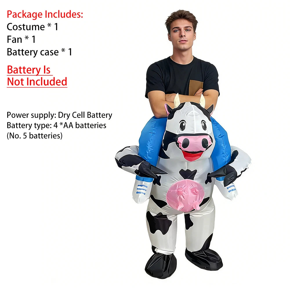 Costume gonflable vache packshot détail fond blanc