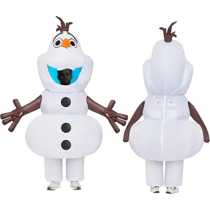 Costume gonflable bonhomme de neige prêt à l'emploi