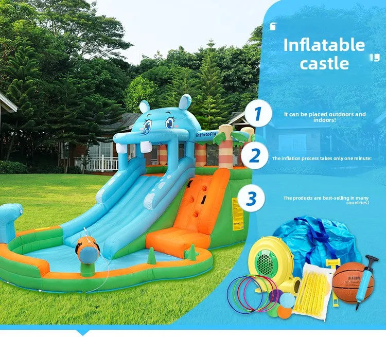 Aire de jeux aquatique gonflable dauphin pour enfants