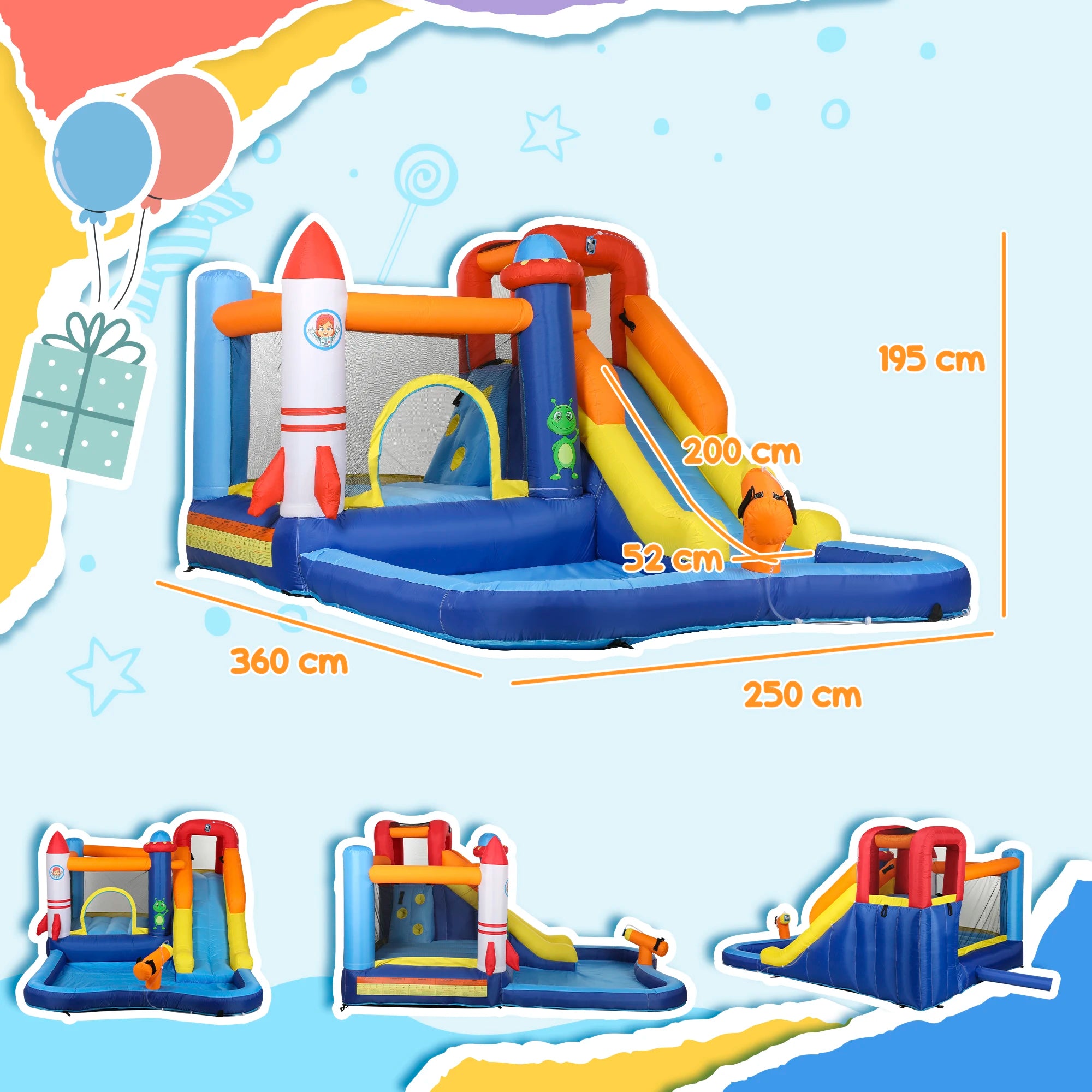 Piscine à jets du château gonflable multicolore