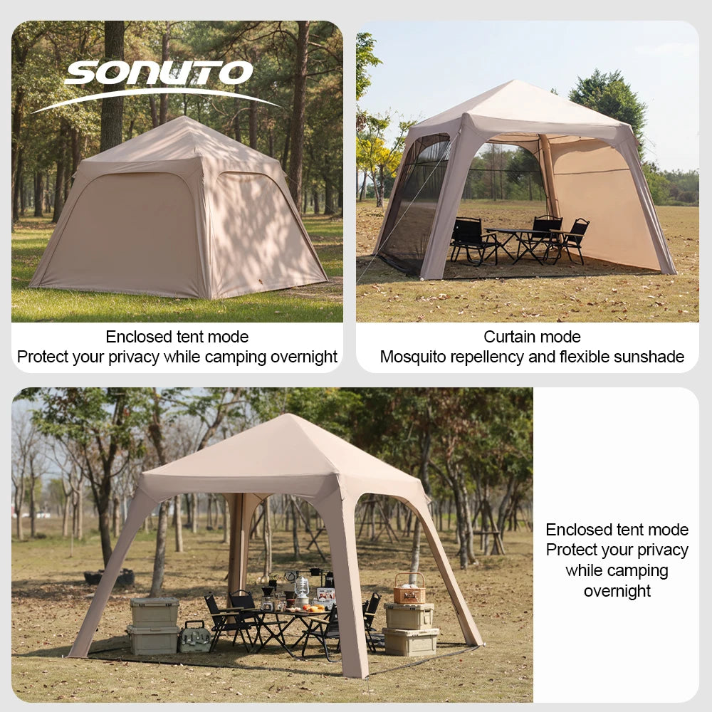 Montage automatique rapide de la tente gonflable glamping