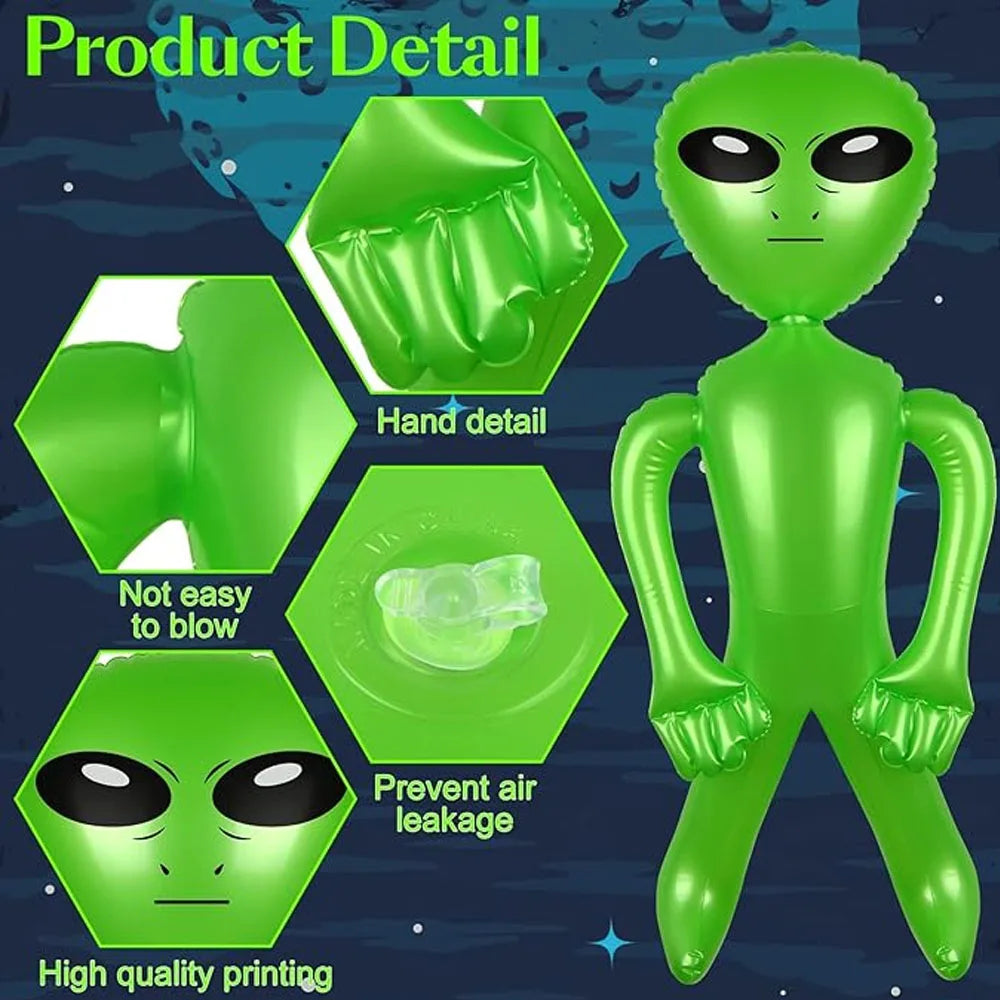 Décoration gonflable alien installée en intérieur
