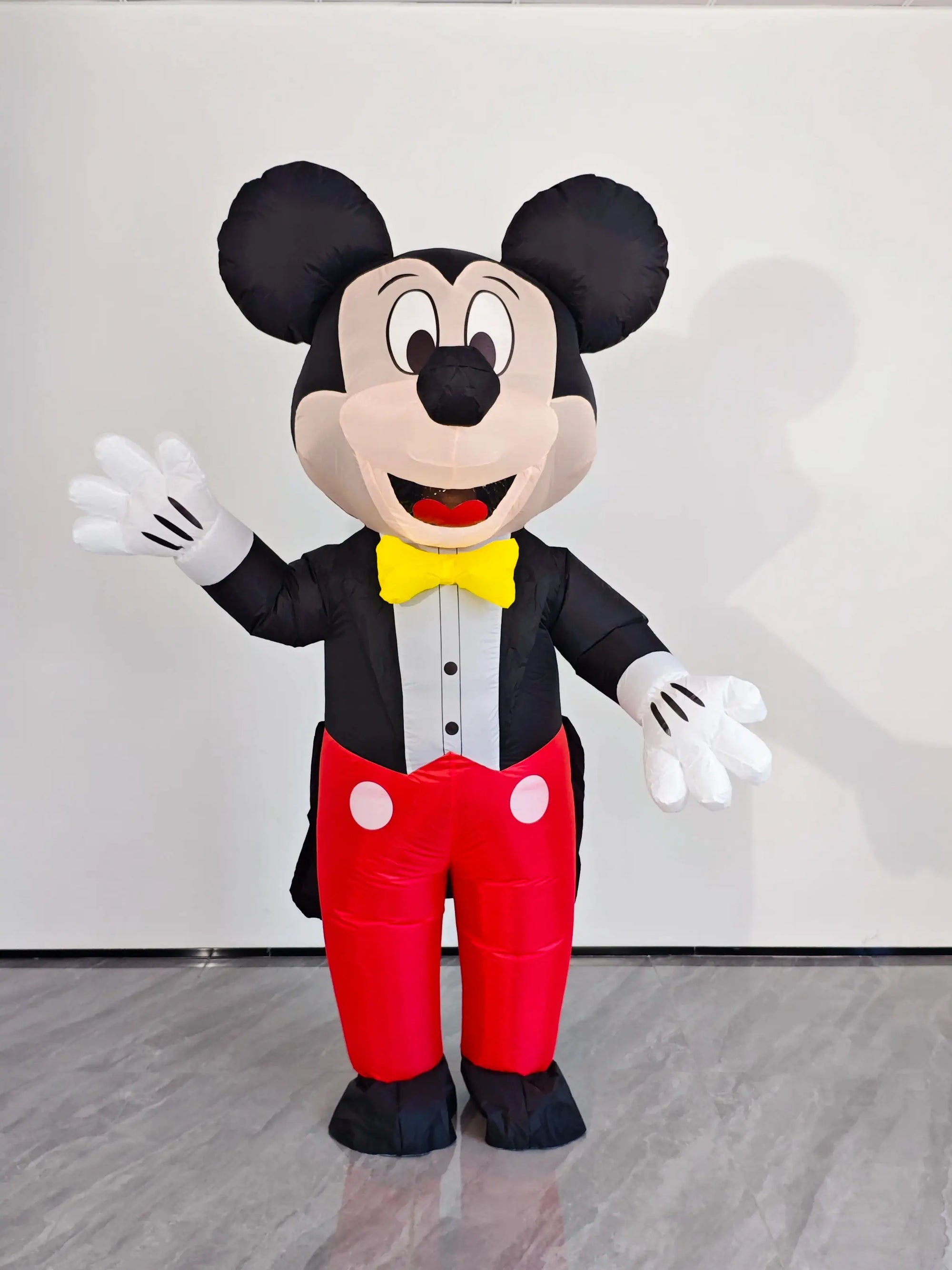 Costume gonflable mascotte adulte vu de profil