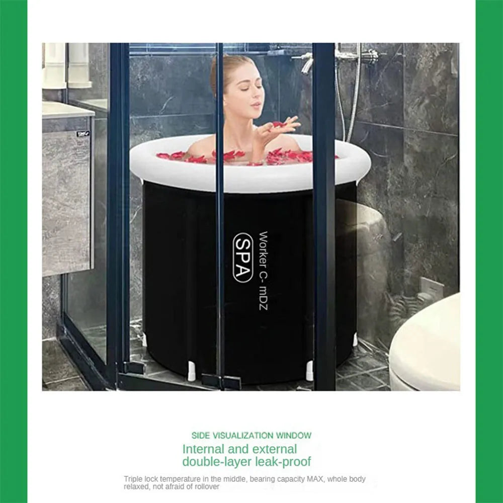 Baignoire gonflable de glace ronde vue en situation
