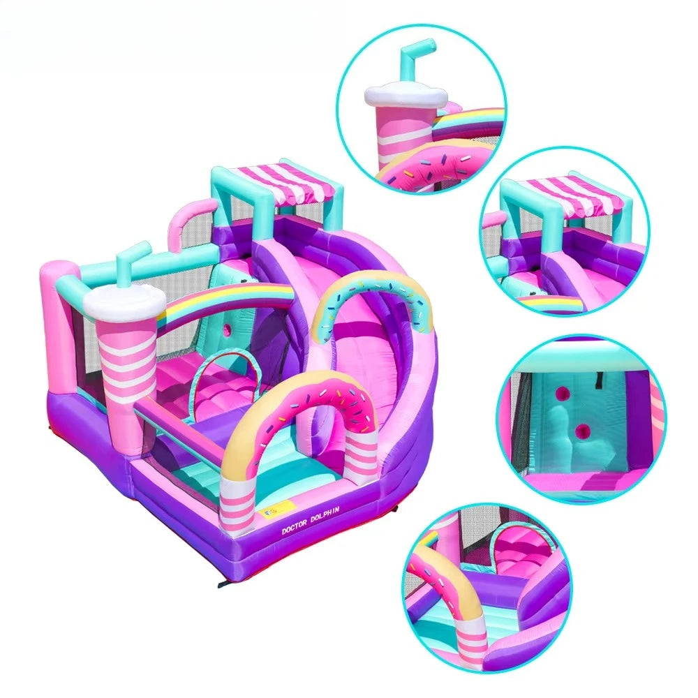 Château gonflable nylon résistant toboggan latéral
