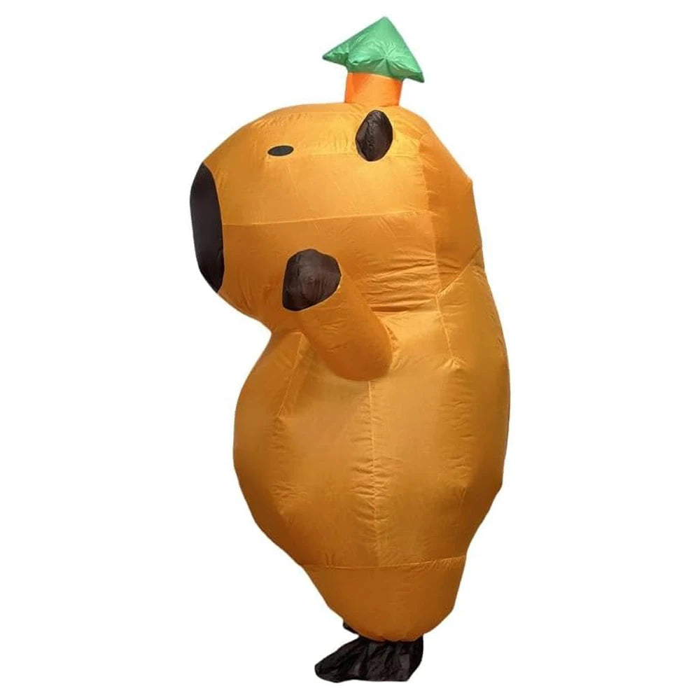 Costume gonflable capybara porté pour Halloween