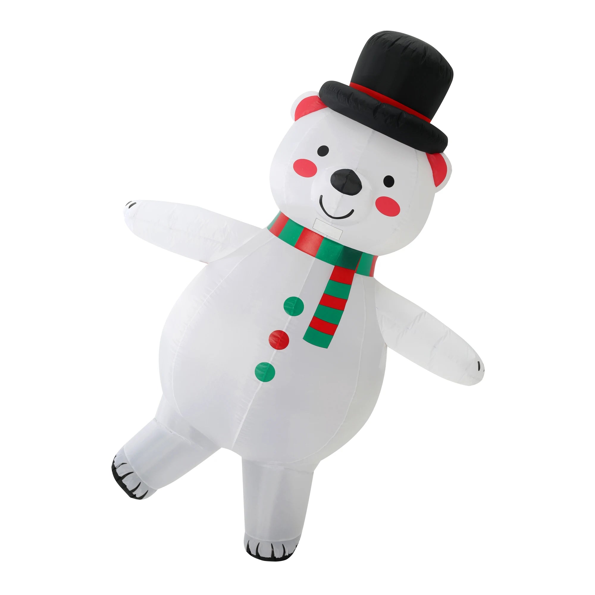 Déguisement ours polaire gonflable porté pour Noël