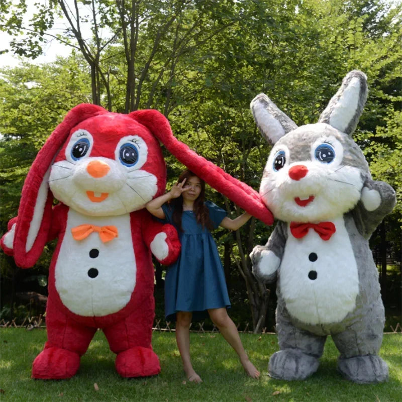 Costume gonflable lapin de Pâques, vue de face