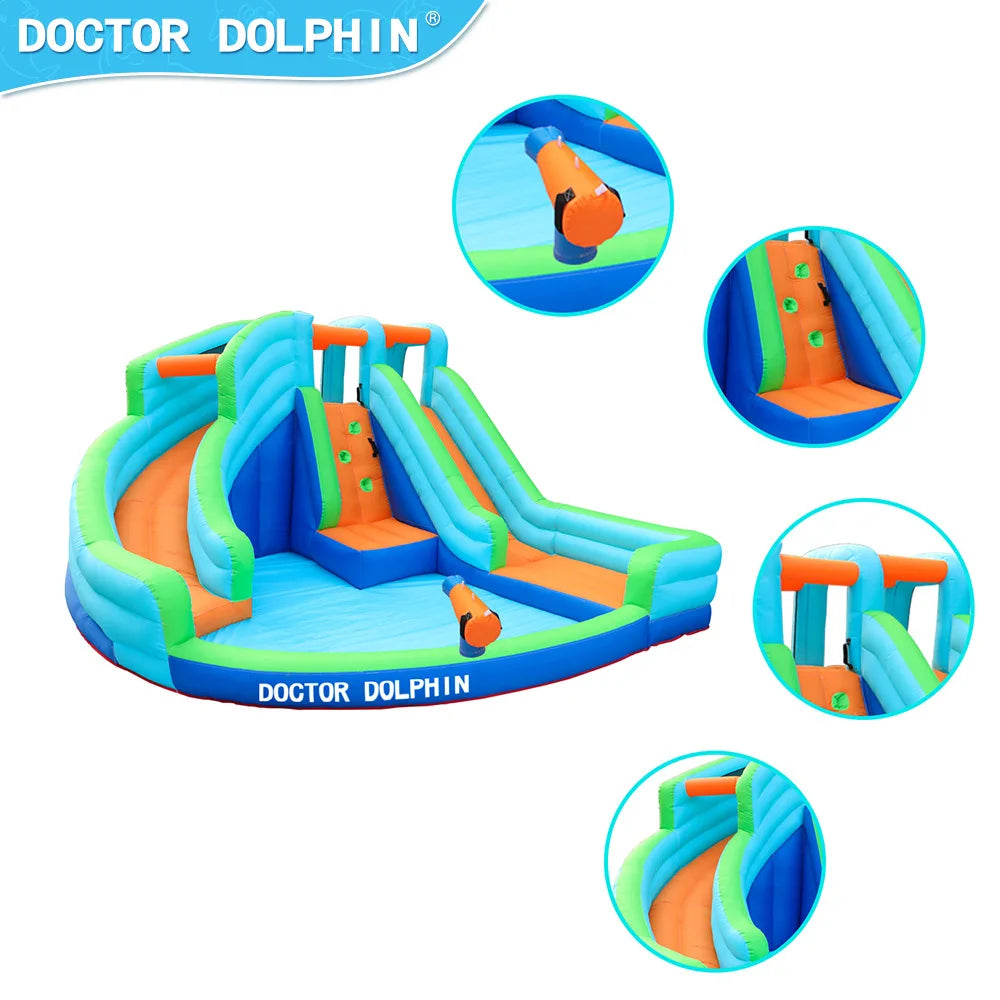 Toboggan sautant gonflable dauphin enfants anniversaire