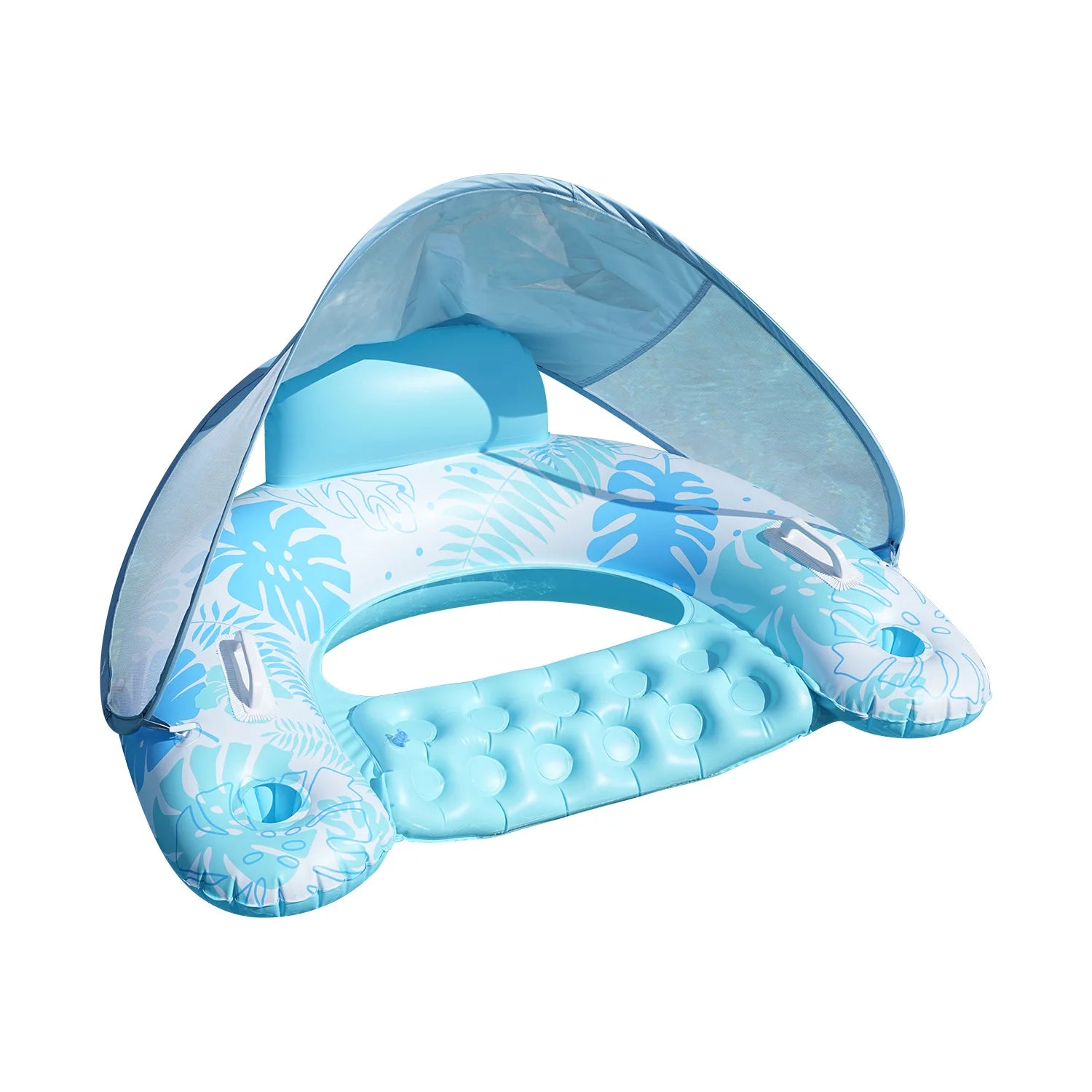 Bouée Gonflable Fauteuil Pare-Soleil coloris bleu