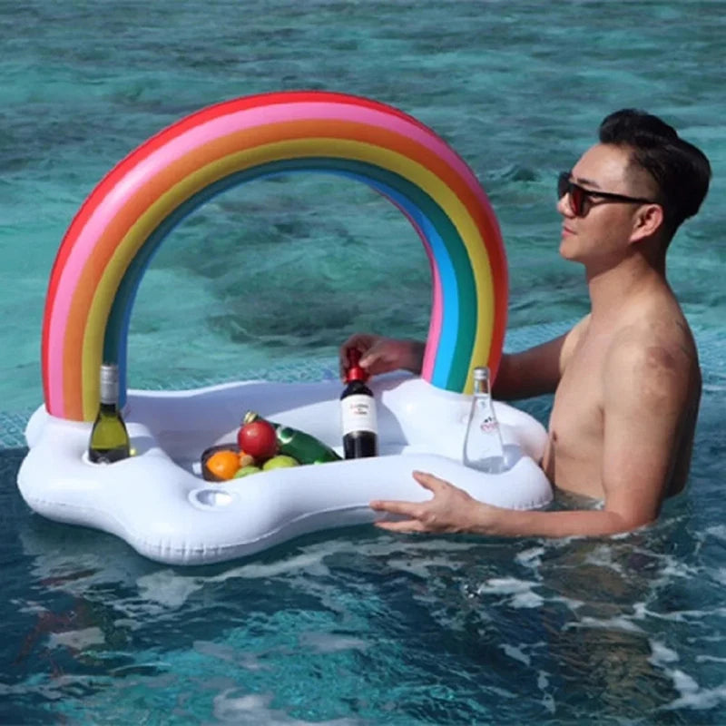 Anneau gonflable arc-en-ciel flottant plage