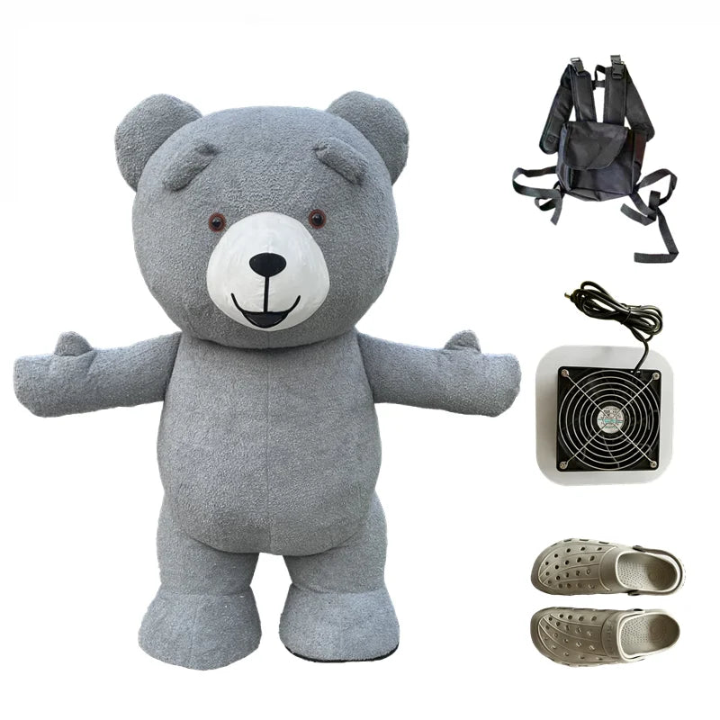 Costume gonflable ours polaire vue de face
