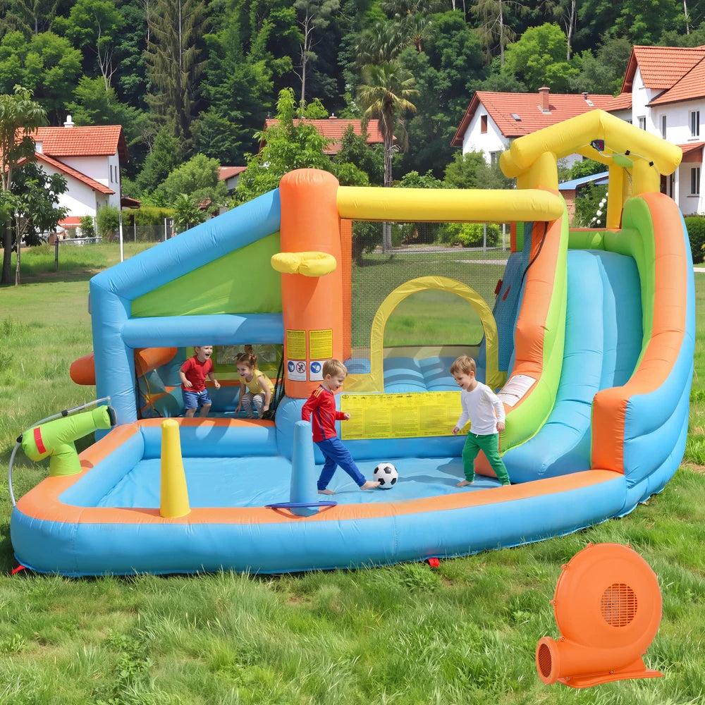 Aire de jeux gonflable tissu Oxford 360×350×210 cm jardin