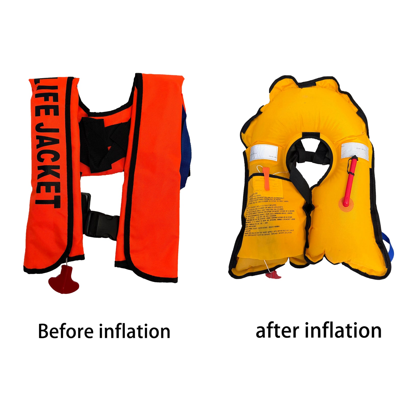 Gilet de sauvetage gonflable rafting surf vue de face